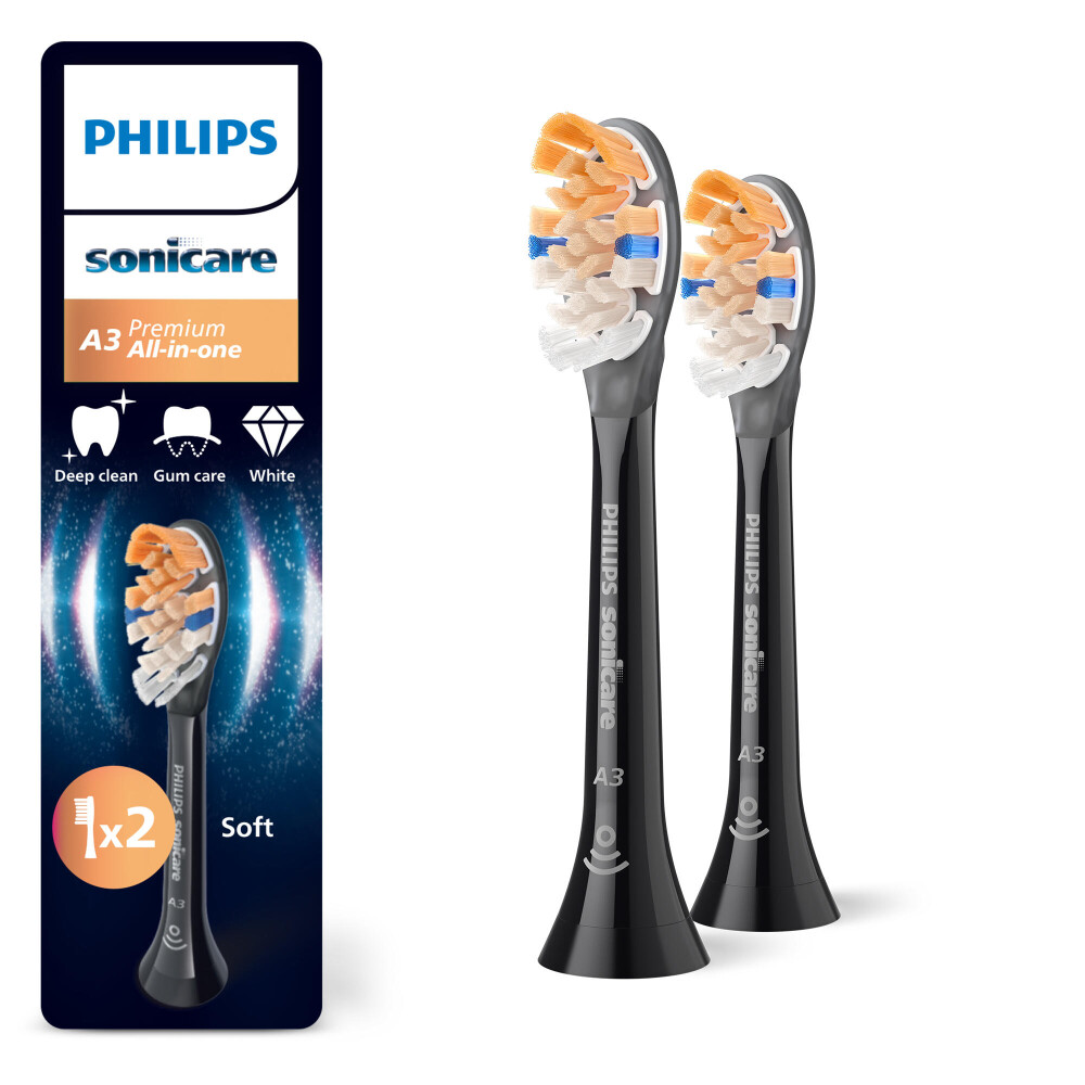 Philips Sonicare Opzetborstels A3 Premium All-in-One Zwart 2 stuks