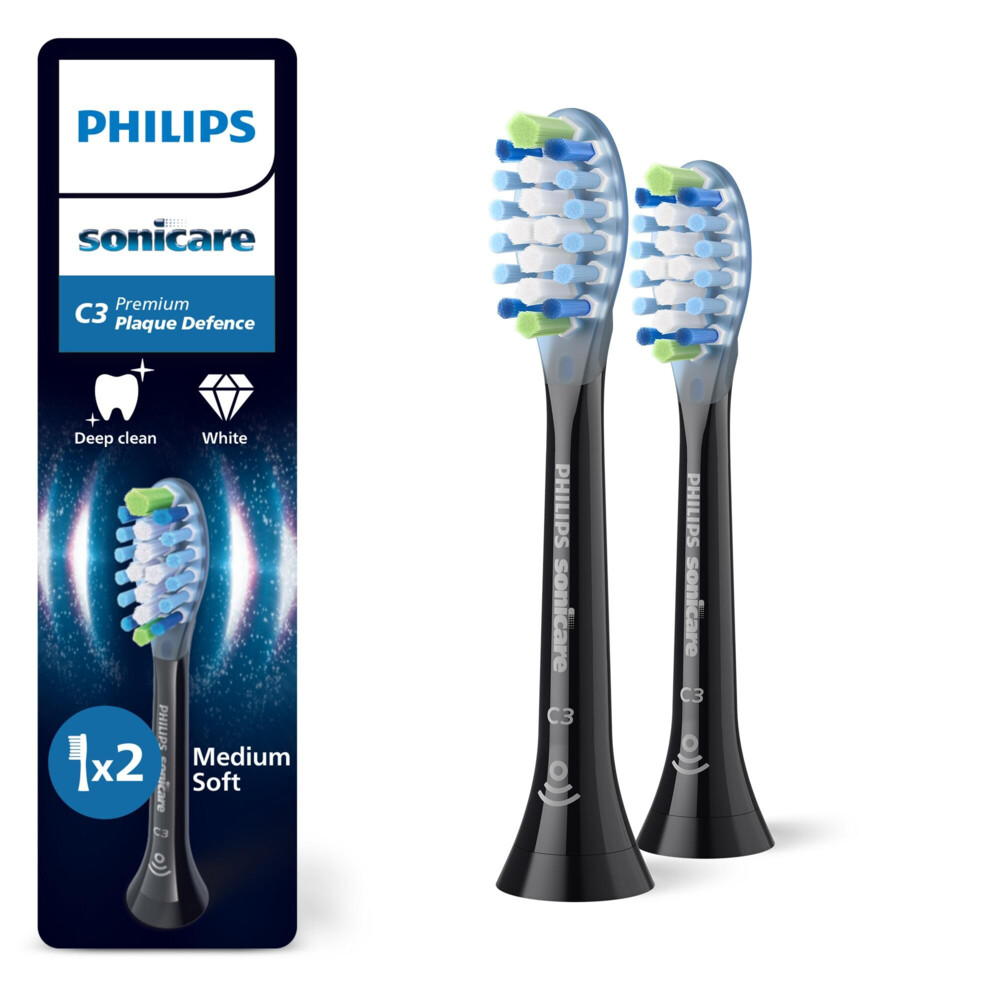 Philips Sonicare Opzetborstels Premium Plaque Defence C3 Zwart 2 stuks