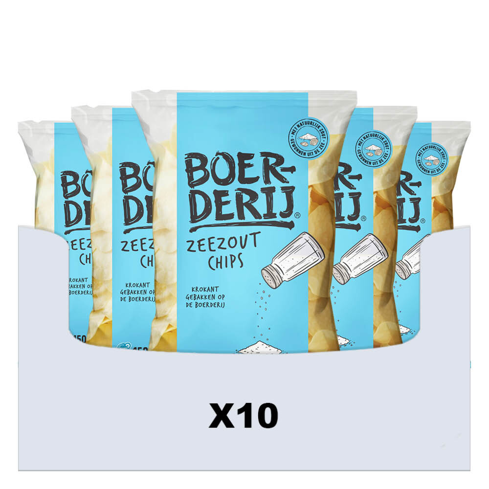 10x Boerderij Chips Zeezout 150 gr