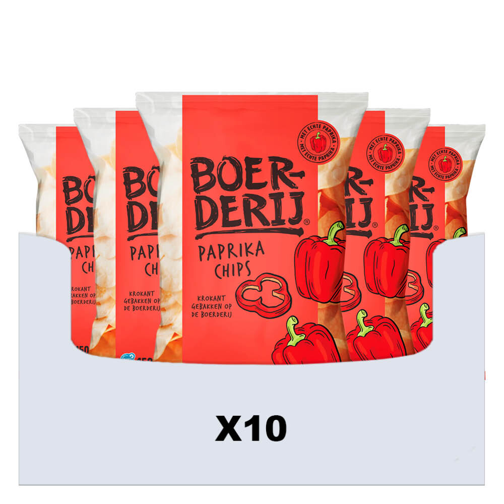 10x Boerderij Chips Paprika 150 gr