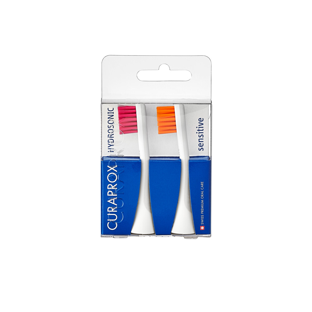 Curaprox Hydrosonic Opzetborstel Sensitive Duo Magenta Oranje 2 stuks
