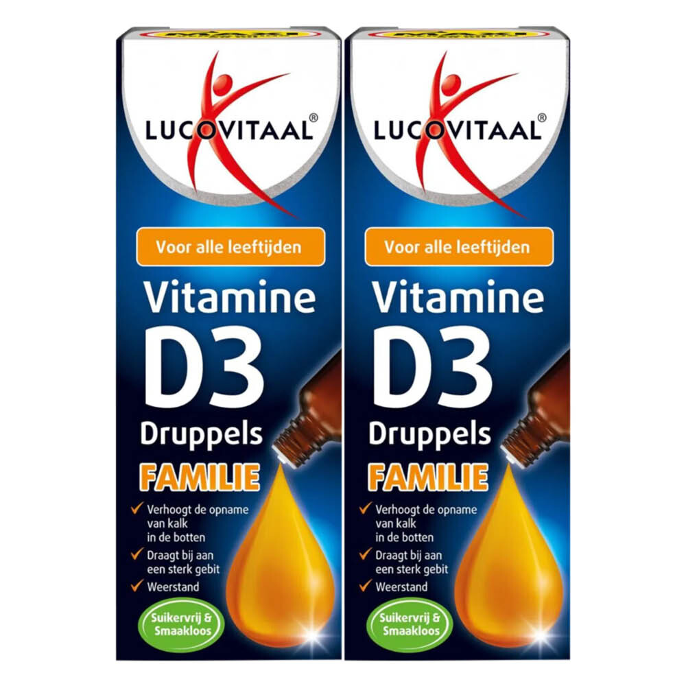 Gratis Verzending: 2x Lucovitaal Vitamine D3 Druppels Familie 50 ml