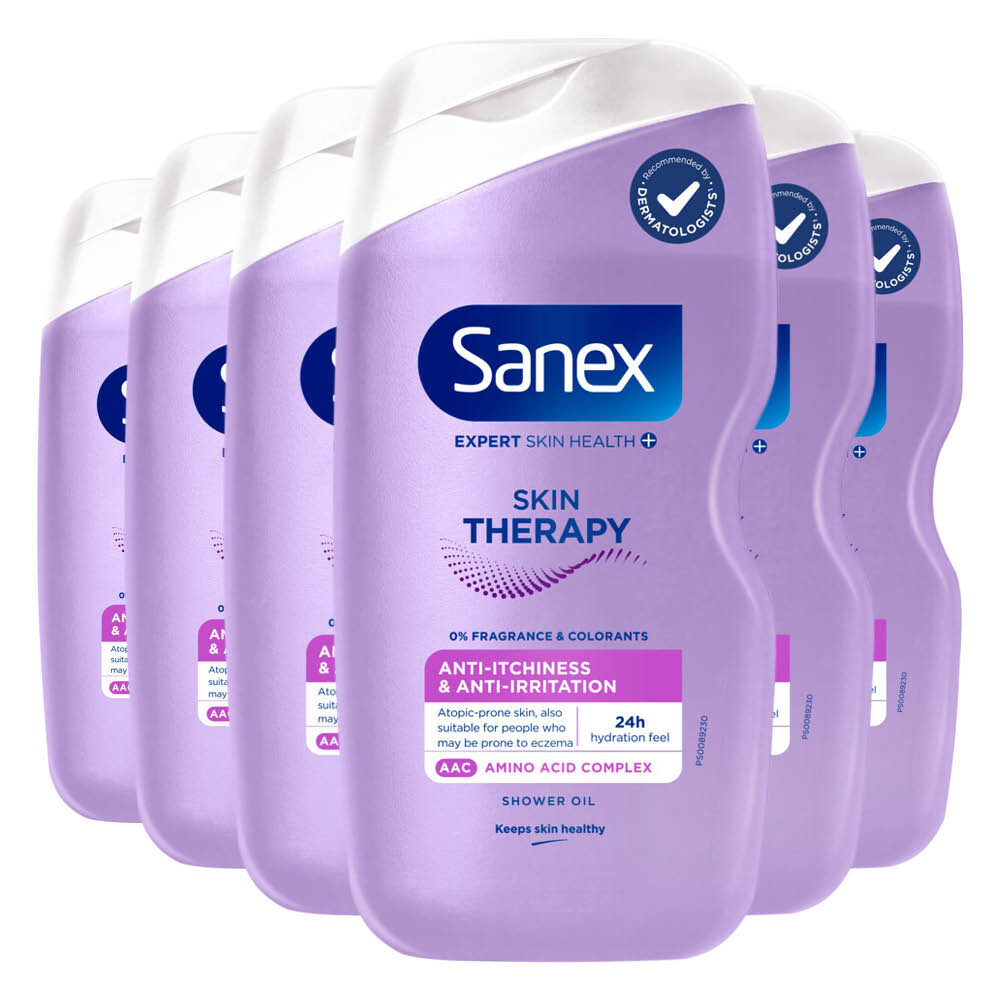 6x Sanex Douchegel Skin Therapy Anti Irritation 450 ml
