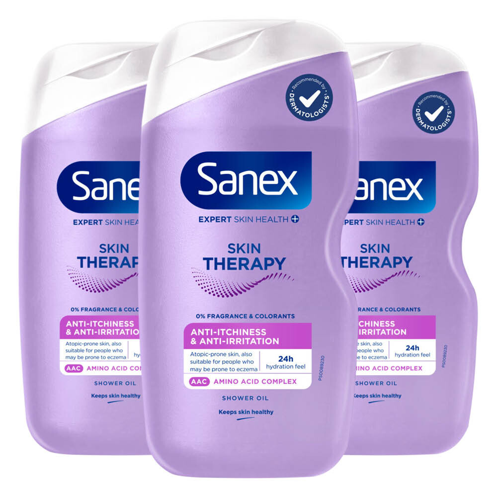 3x Sanex Douchegel Skin Therapy Anti Irritation 450 ml