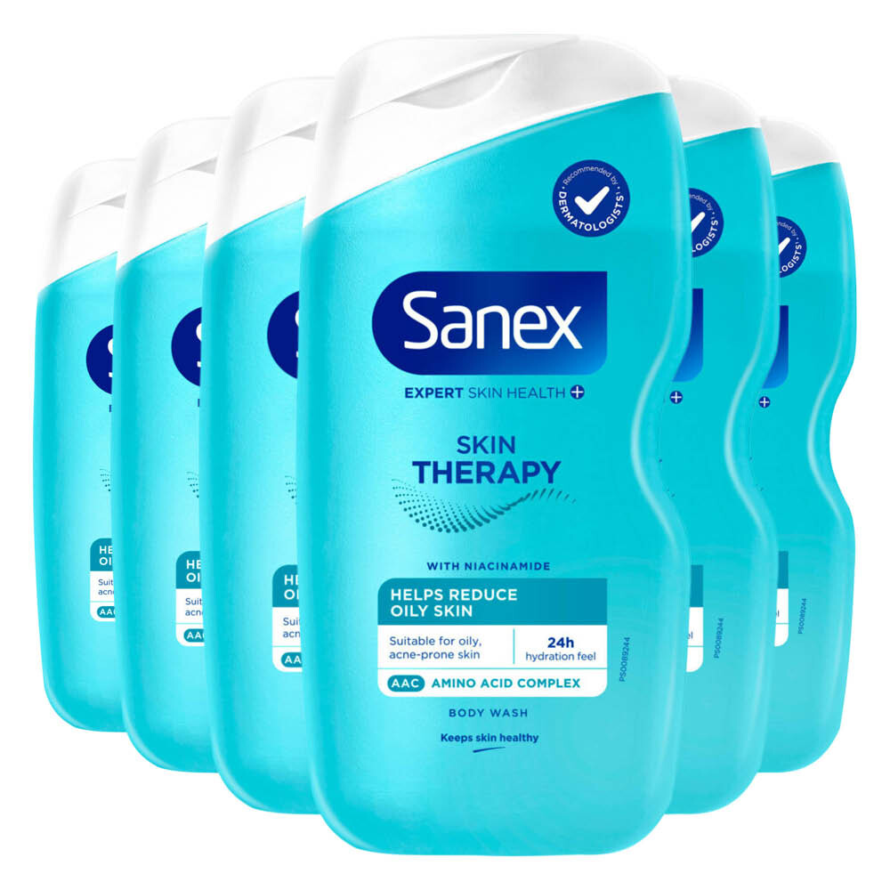 6x Sanex Douchegel Skin Therapy Reduce Imperfections 450 ml