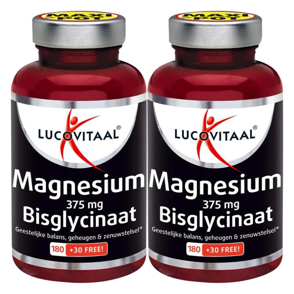 2x Lucovitaal Magnesium 375mg Bisglycinaat 210 Tabletten