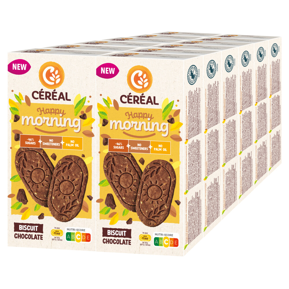 12x Céréal Happy Morning Biscuit Chocolade 200 gr