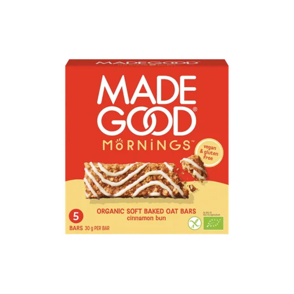 MadeGood Mornings Baked Oat Bars Cinnamon Bun 5 Stuks