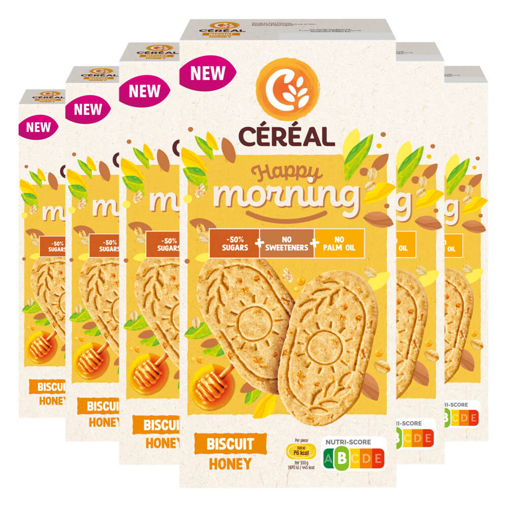 6x Céréal Bio Happy Morning Biscuit Honing 200 gr