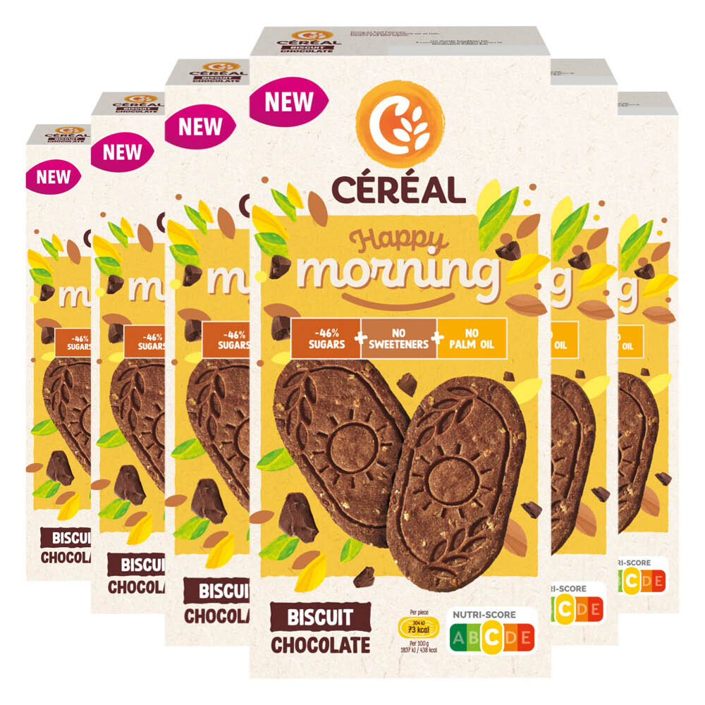 6x Céréal Happy Morning Biscuit Chocolade 200 gr