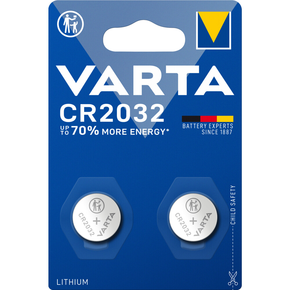 Varta LITHIUM Coin Batterijen CR2032 Blister 2 stuks