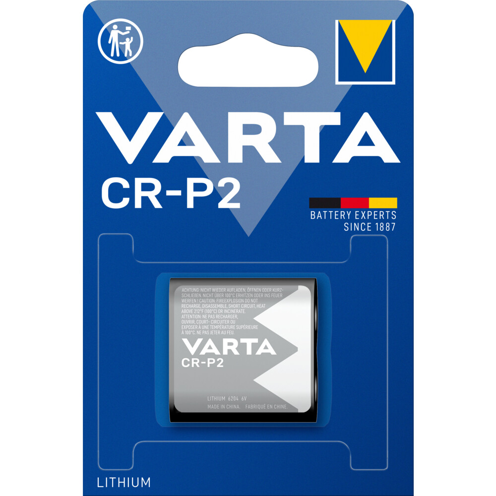 4x Varta Lithium Cylindrical Batterijen Cr-P2 Blister