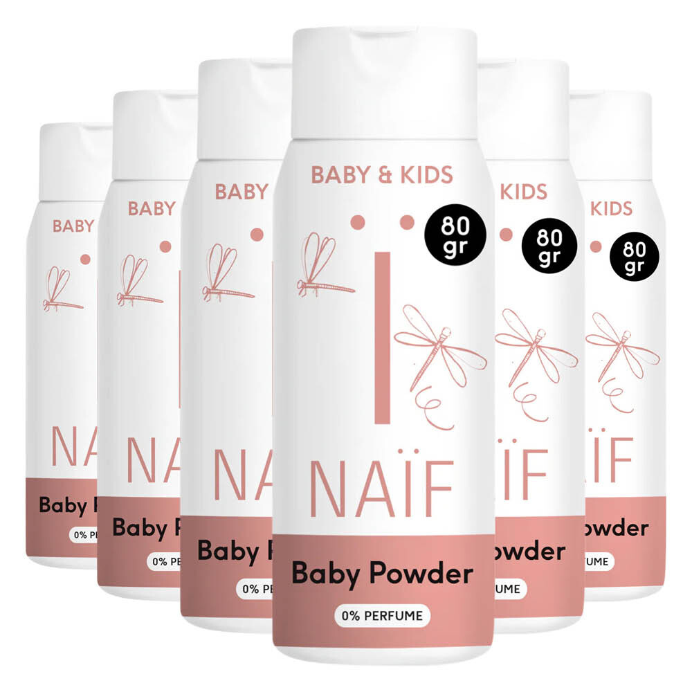 6x Naif Baby & Kids Babypoeder 80 gr