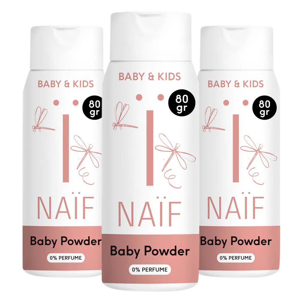 3x Naif Baby & Kids Babypoeder 80 gr