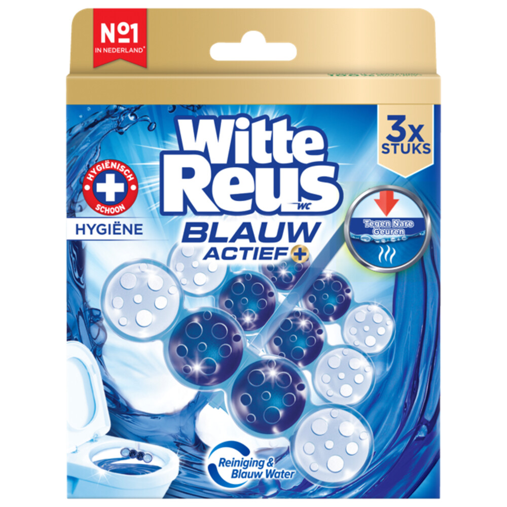 Witte Reus Toiletblok Blauw Actief Hygiene 3 stuks