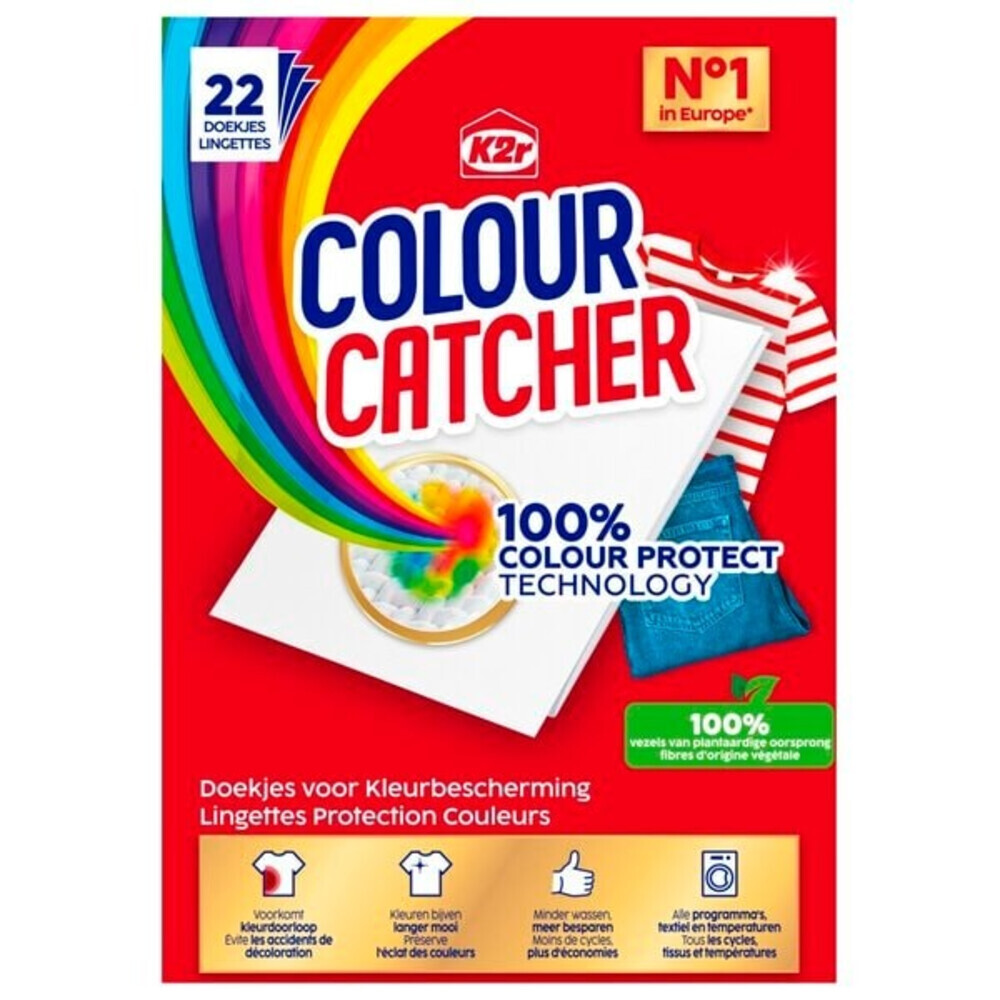 2x K2R Wasmachine Doekjes Colour Catcher 22 stuks