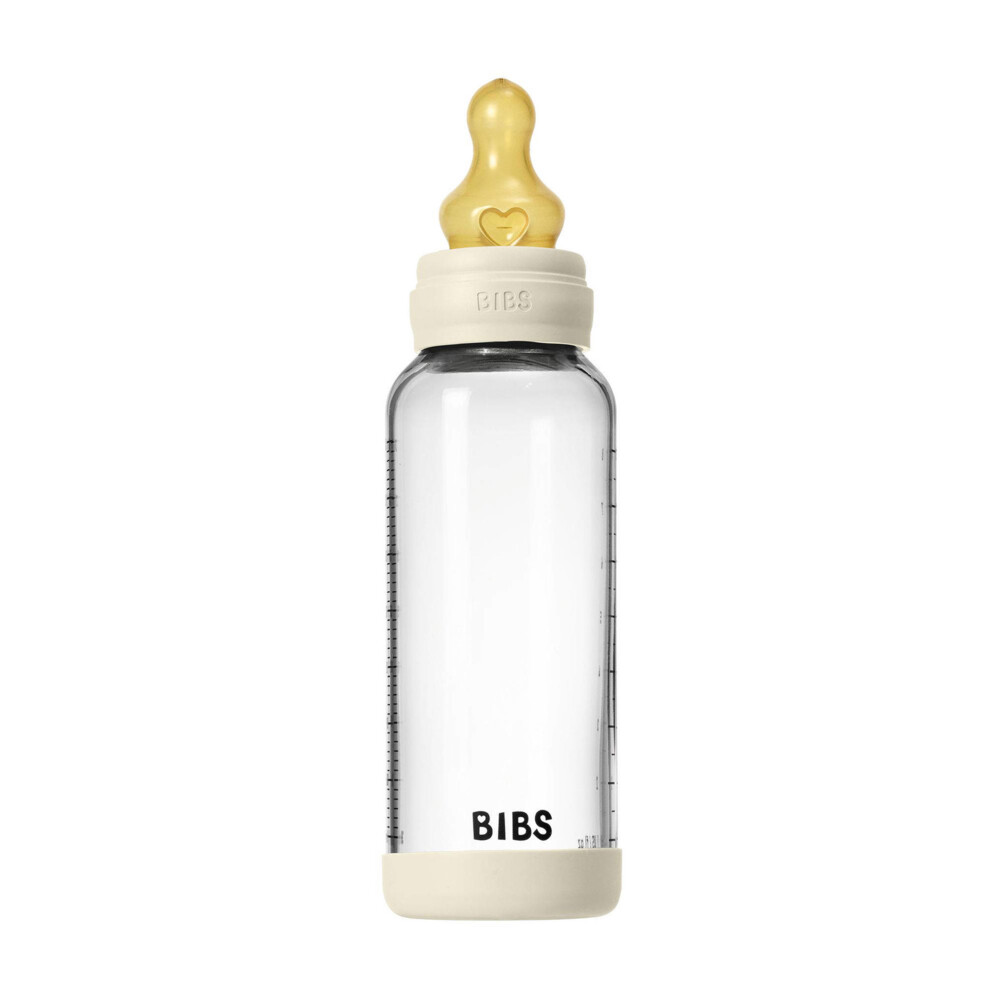 Bibs Babyfles Glas Complete Set Ivory 240 Ml