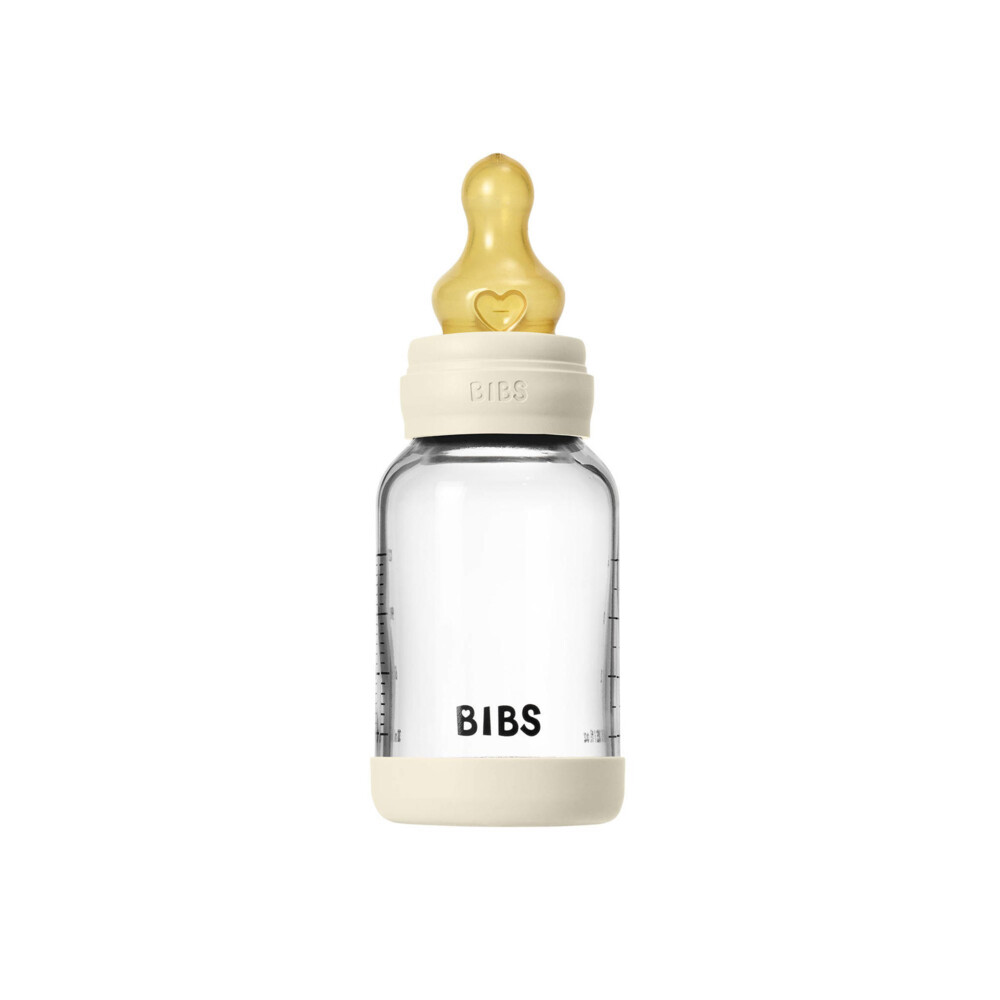 Bibs Babyfles Glas Complete Set Ivory 120 ml