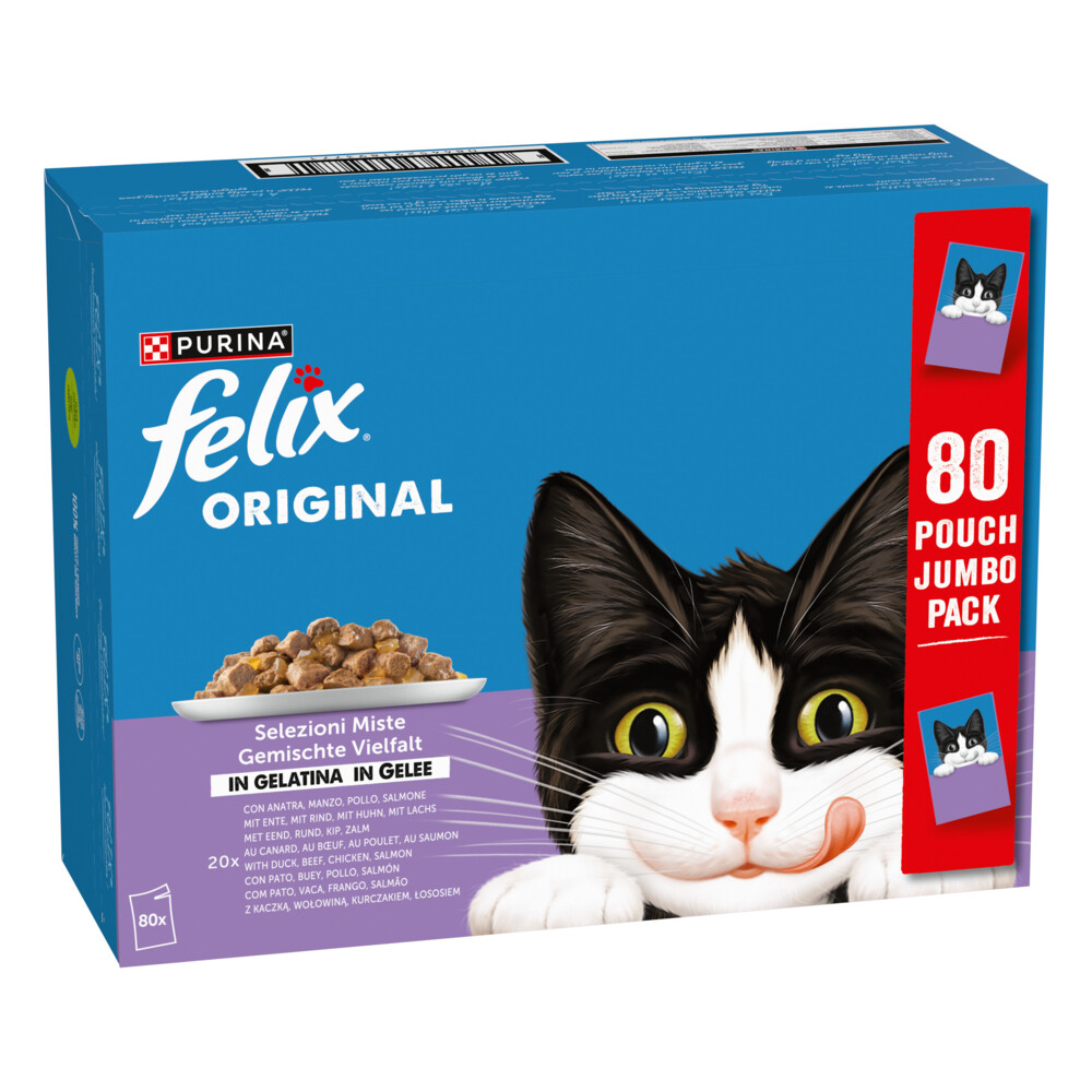 Felix Kattenvoer Nat Pouch Gelei Mix Original Selection 80 x 85 gr