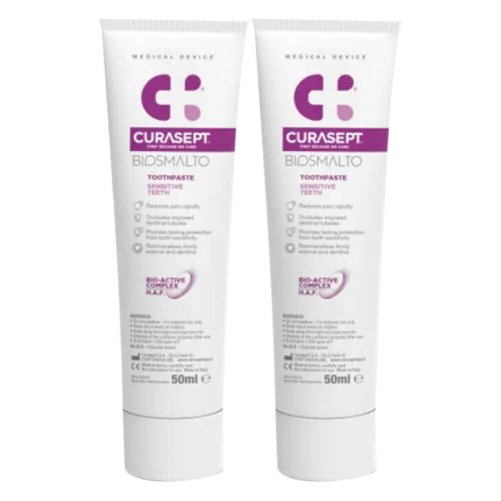 2x Curasept Tandpasta Biosmalto Gevoelige Tanden 75 ml