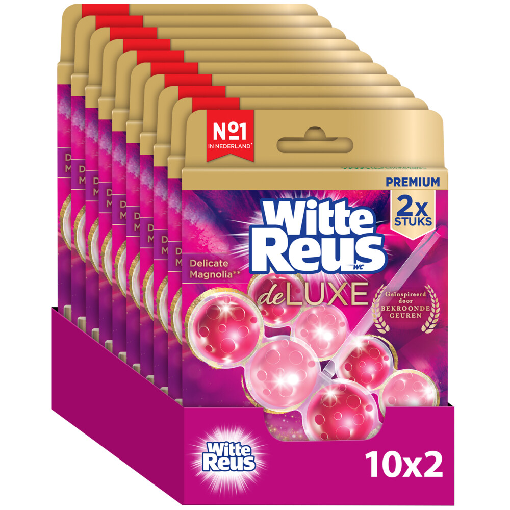 10x Witte Reus Toiletblok DeLuxe Delicate Magnolia 2 stuks