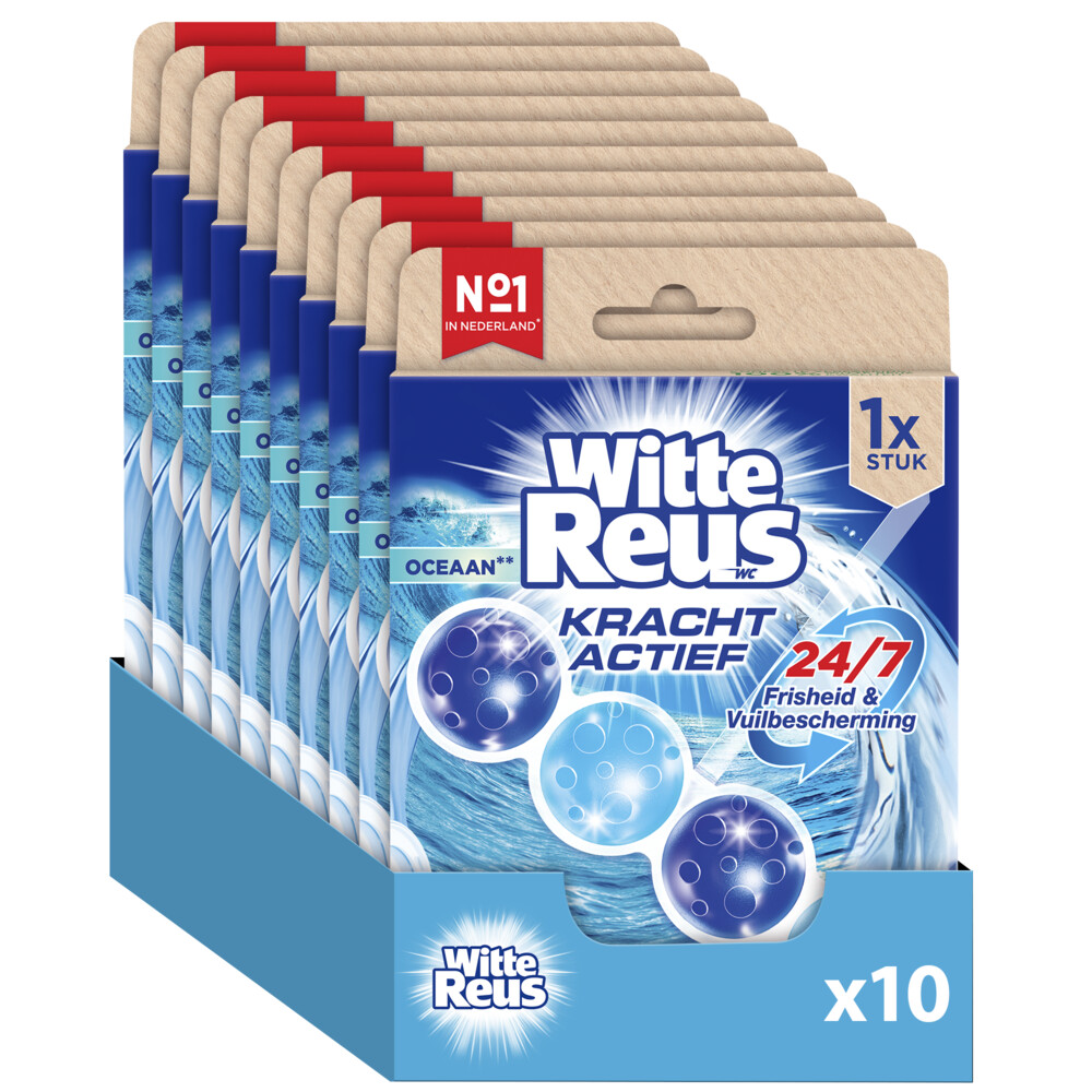 10x Witte Reus Toiletblok Kracht Actief Oceaan