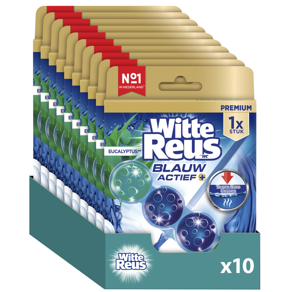10x Witte Reus Toiletblok Blauw Actief Eucalyptus