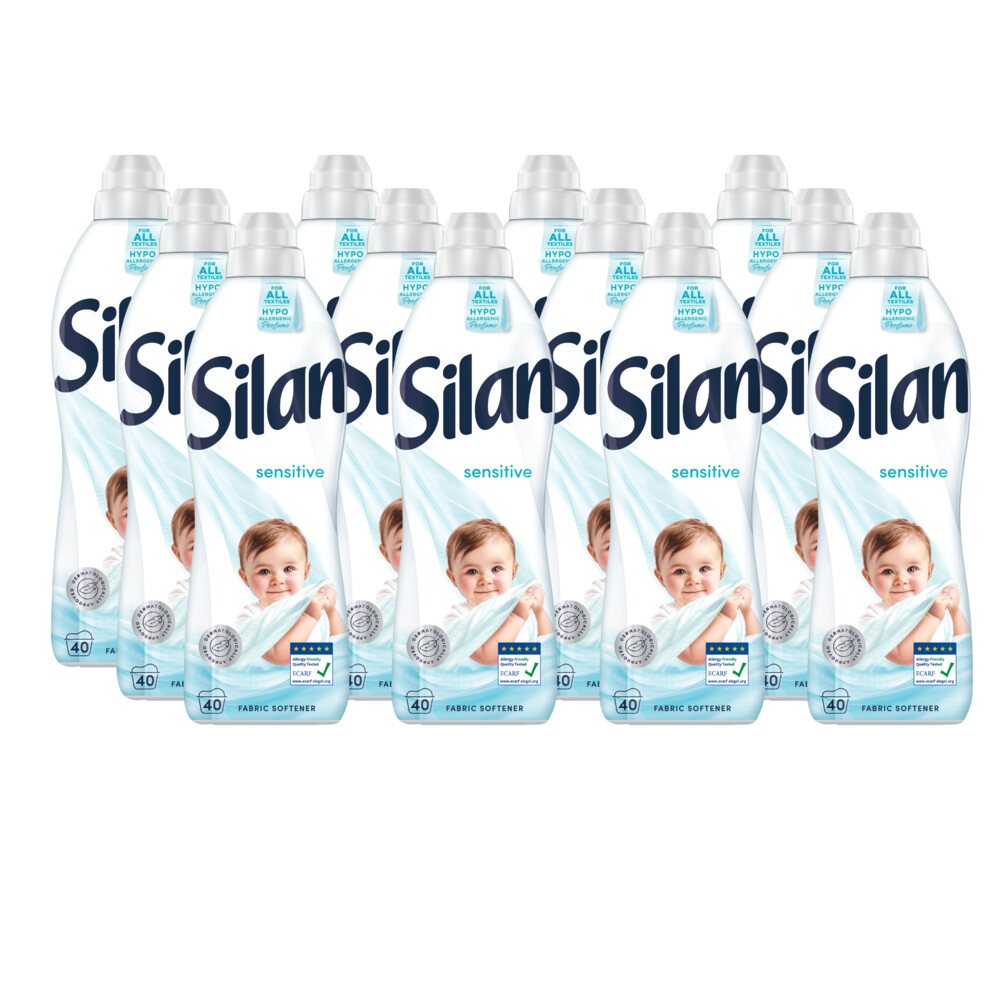 12x Silan Wasverzachter Sensitive 40 Wasbeurten 880 ml