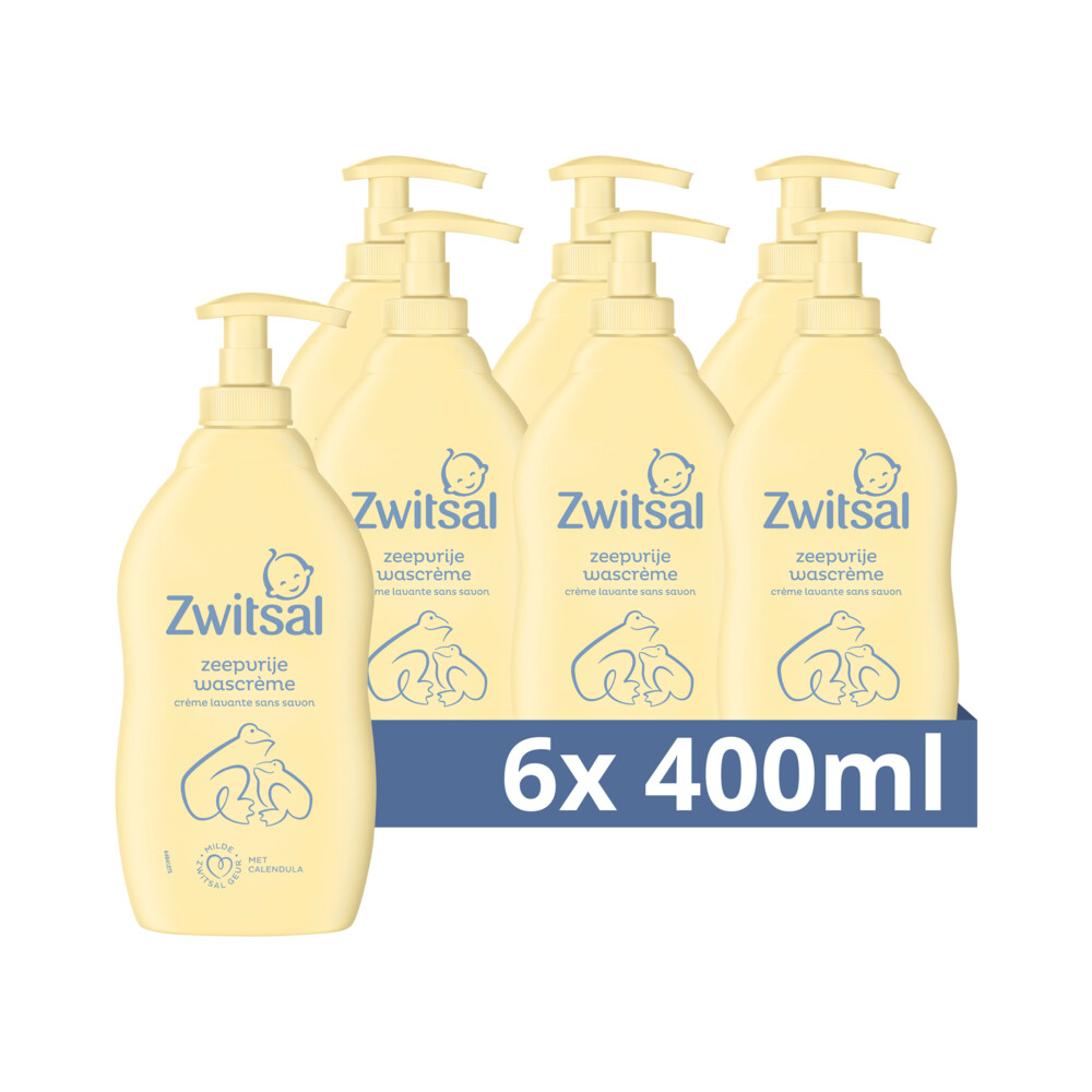6x Zwitsal Zeepvrije Wascréme 400 Ml