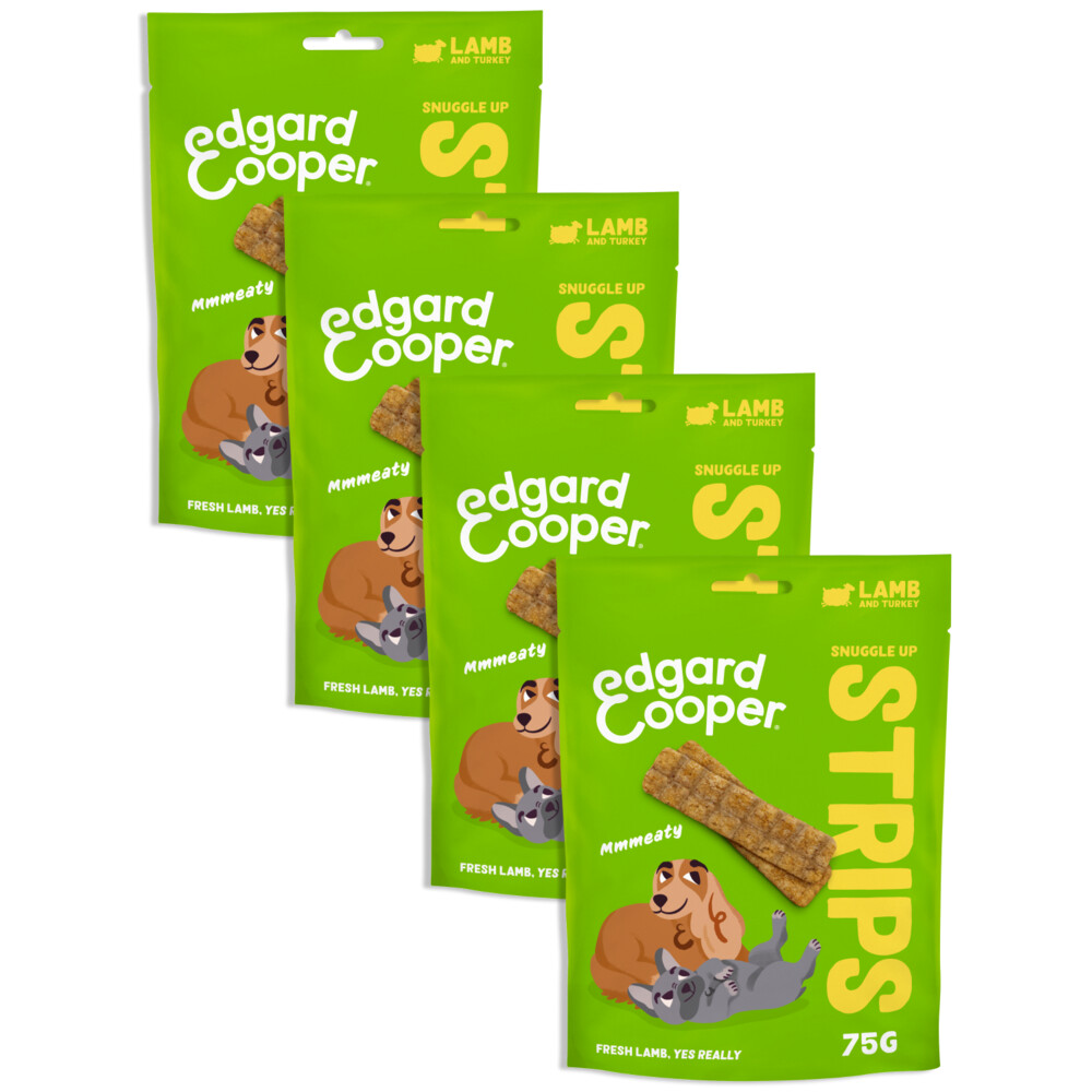 4x Edgard&Cooper Adult Strips Lam&Kalkoen 75 gr