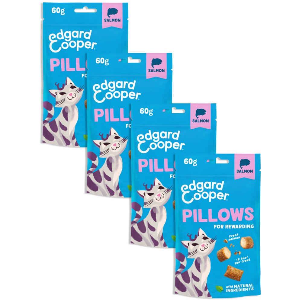 4x Edgard&Cooper Adult Pillows Kattensnack Zalm 60 gr