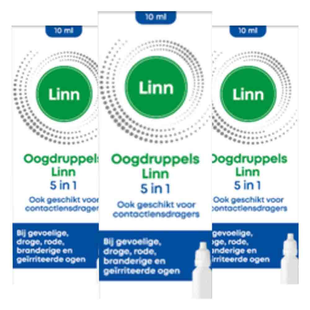 3x Linn Oogdruppels 5-in-1 Euphrasia&Hyaluron 10 ml