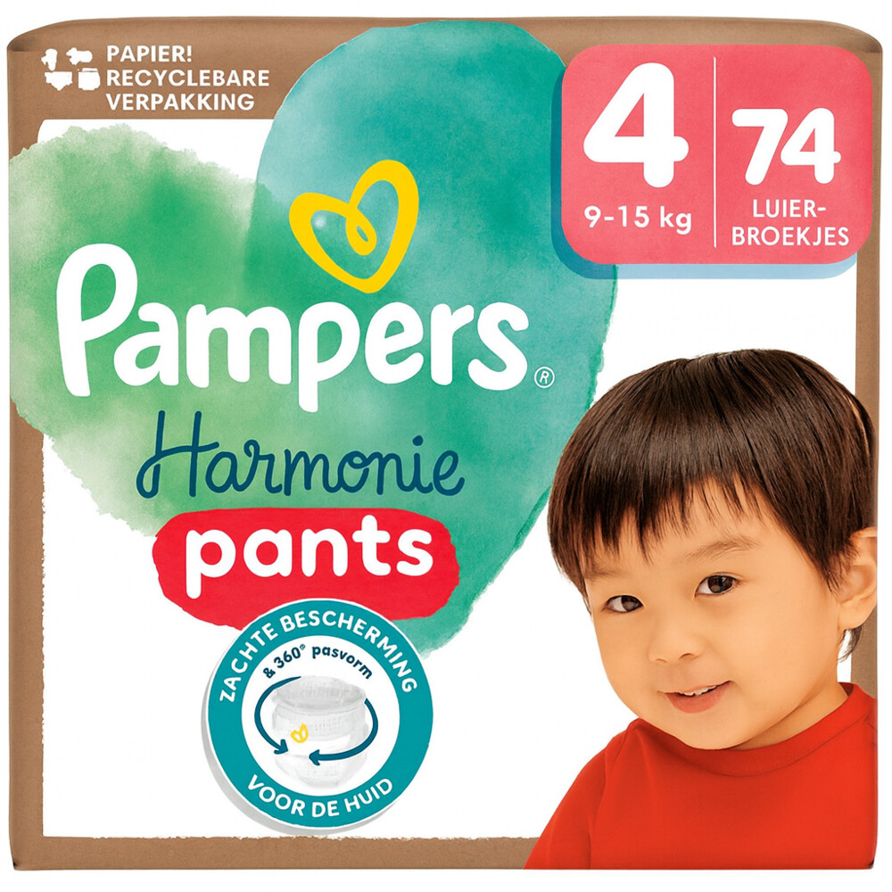 Pampers Harmonie Luierbroekjes Maat 4 (9-15 kg) 74 stuks
