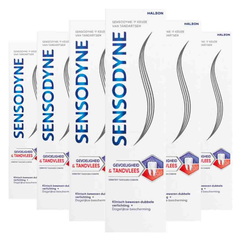 6x Sensodyne Tandpasta Gevoeligheid&Tandvlees Original 75 ml