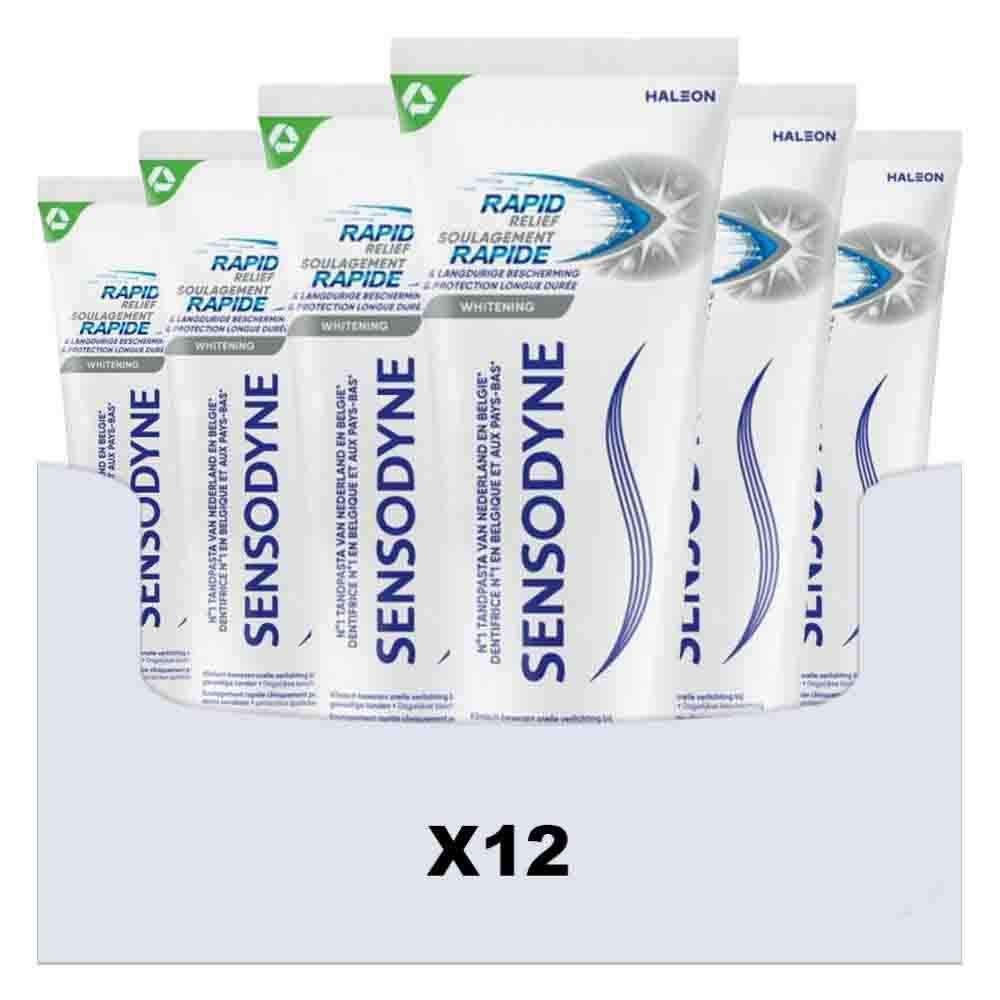 12x Sensodyne Tandpasta Rapid Relief Whitening 75 ml