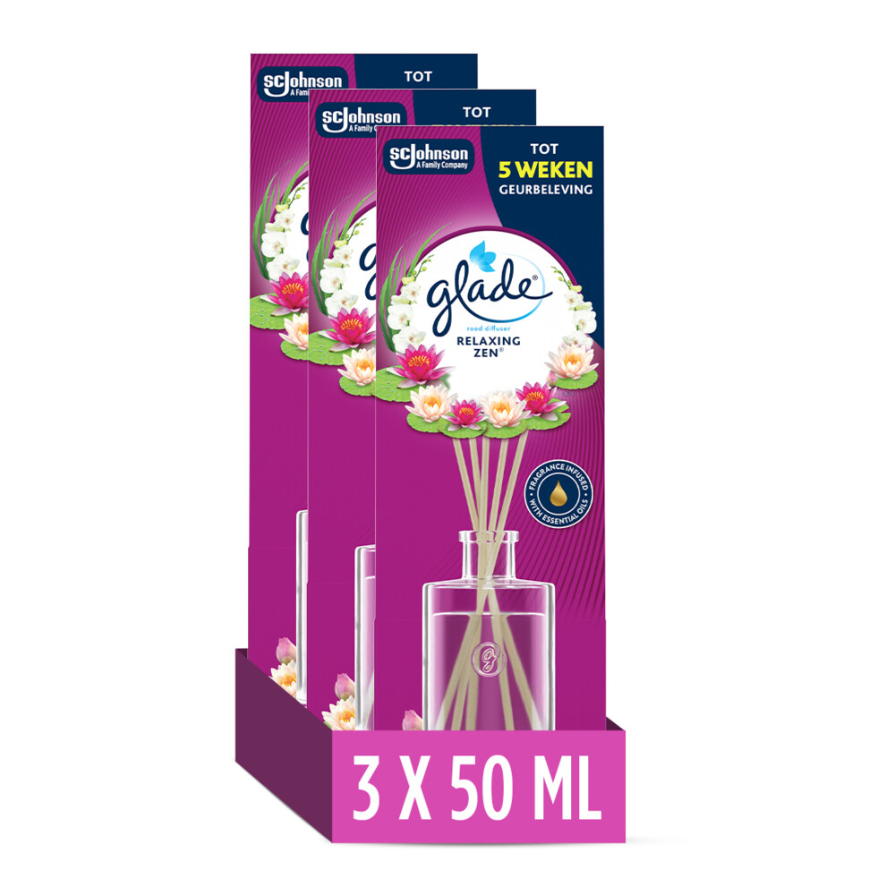 3x Glade Geurstokjes Relaxing Zen 50 ml