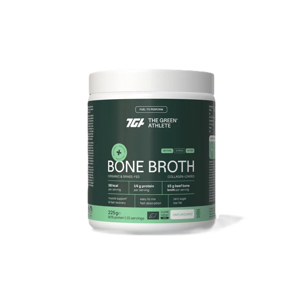 2e halve prijs: The Green Athlete Bone Broth Bio 225 gr