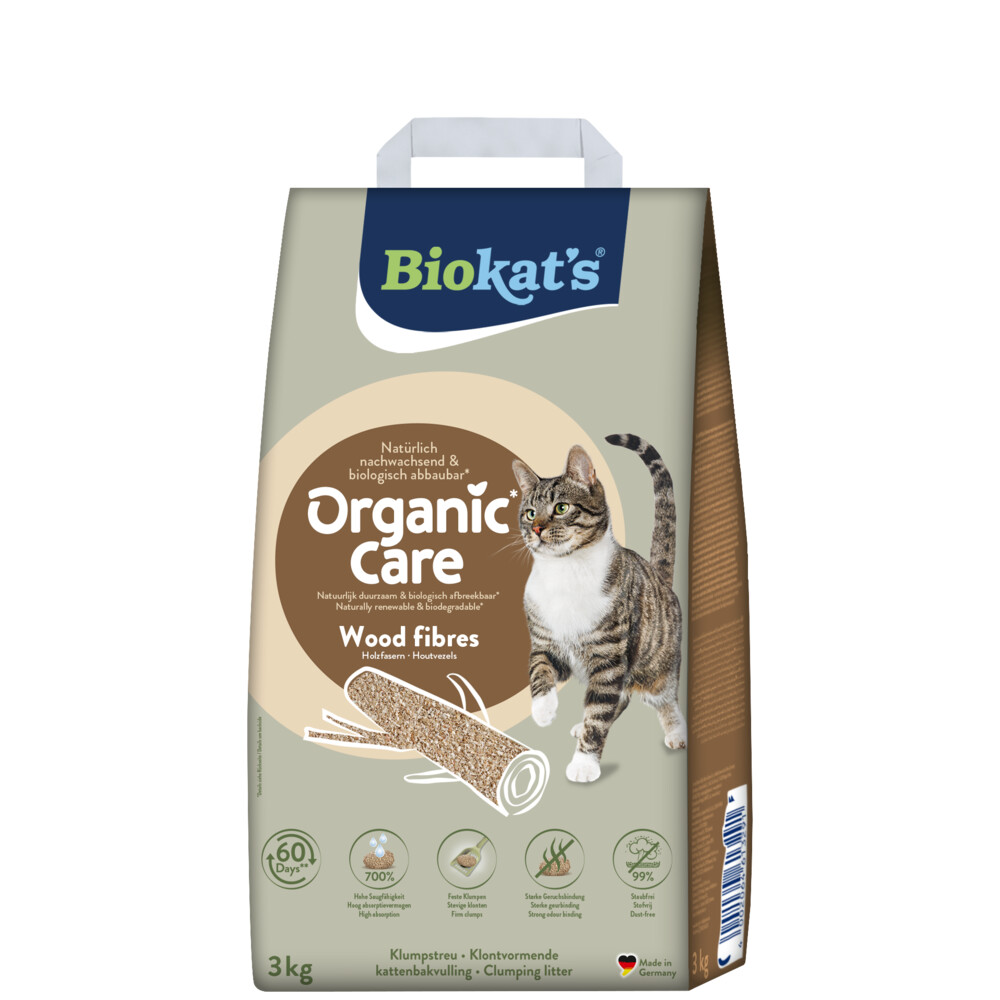 Biokat's Kattenbakvulling Organic Care Wood Fibres 8 liter