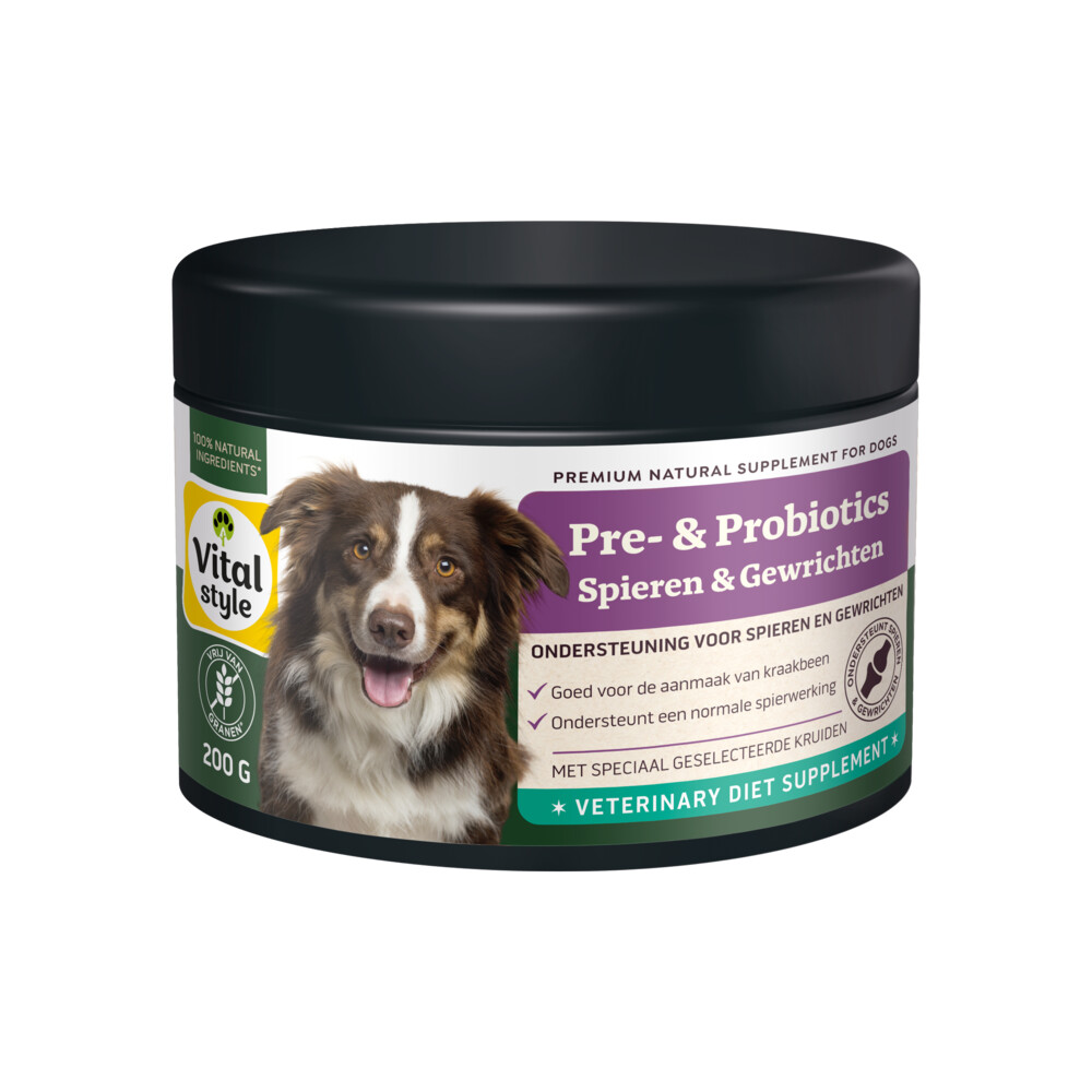 Vitalstyle Supplement Hond Pre-&Probiotics Spieren&Gewrichten 200 gr