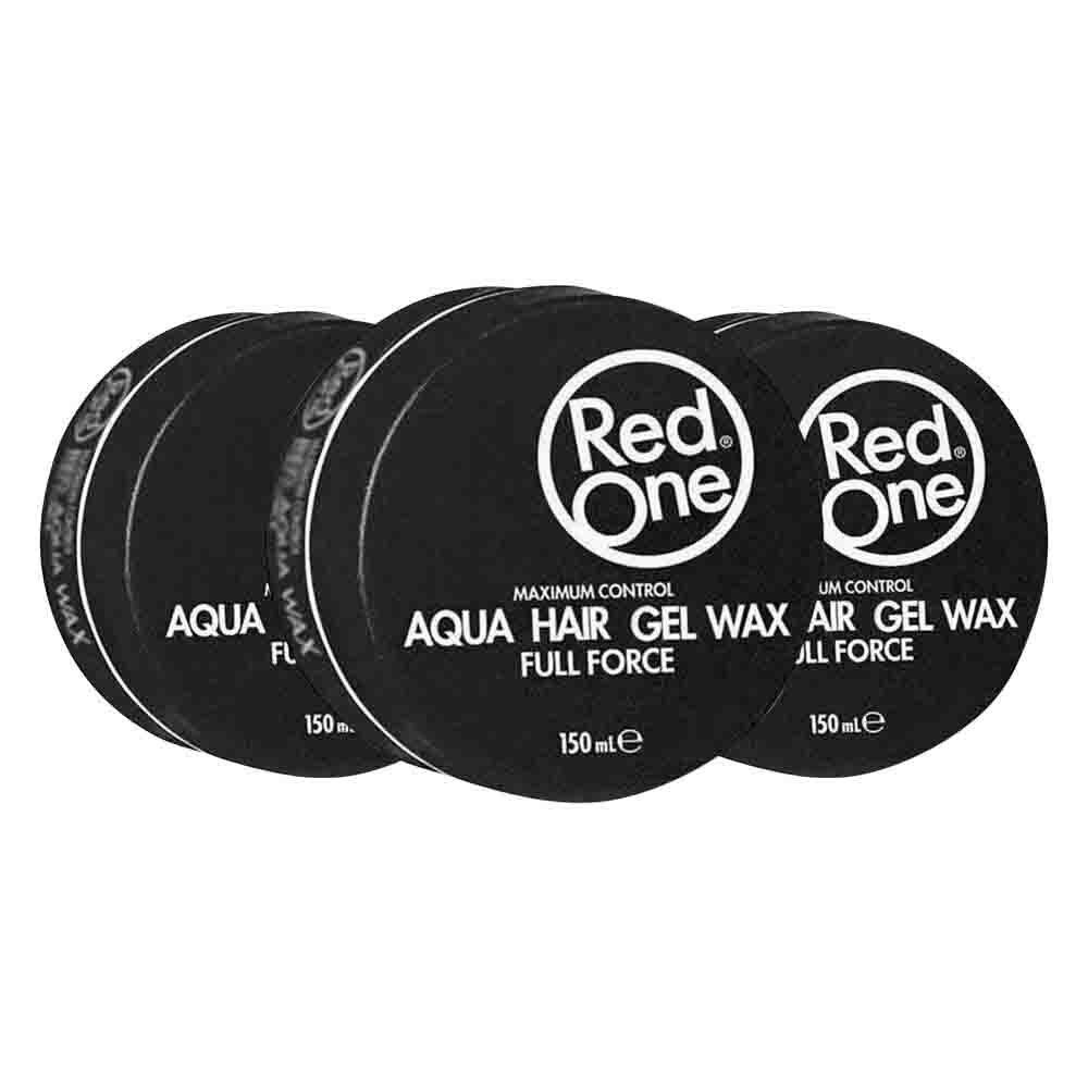 3x Red One Aqua Hair Gel Wax Black 150 ml