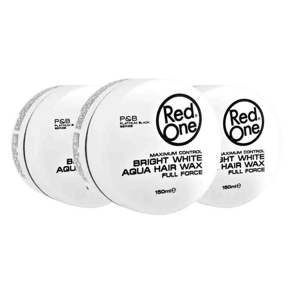 3x Red One Aqua Hair Wax Bright White 150 ml