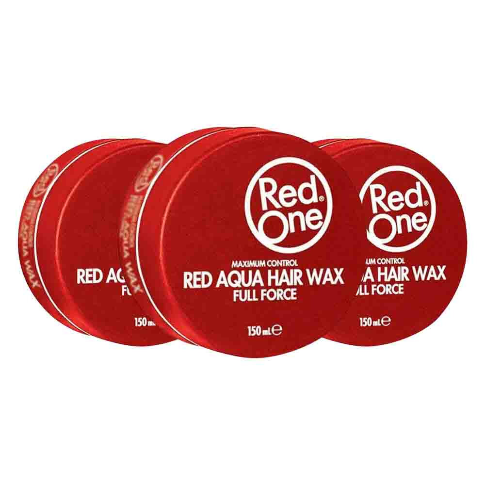 3x Red One Aqua Hair Wax Red 150 Ml