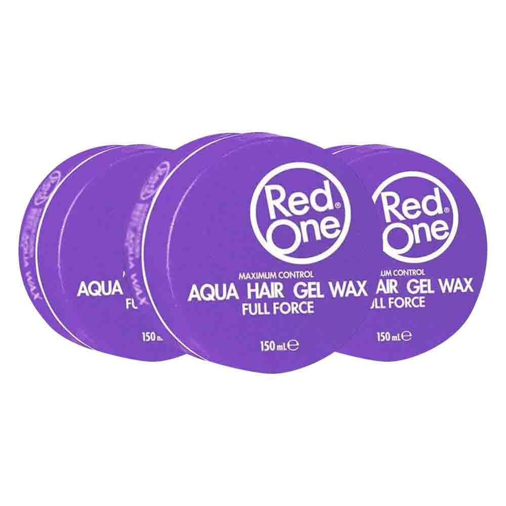 3x Red One Aqua Hair Gel Wax Purple 150 ml