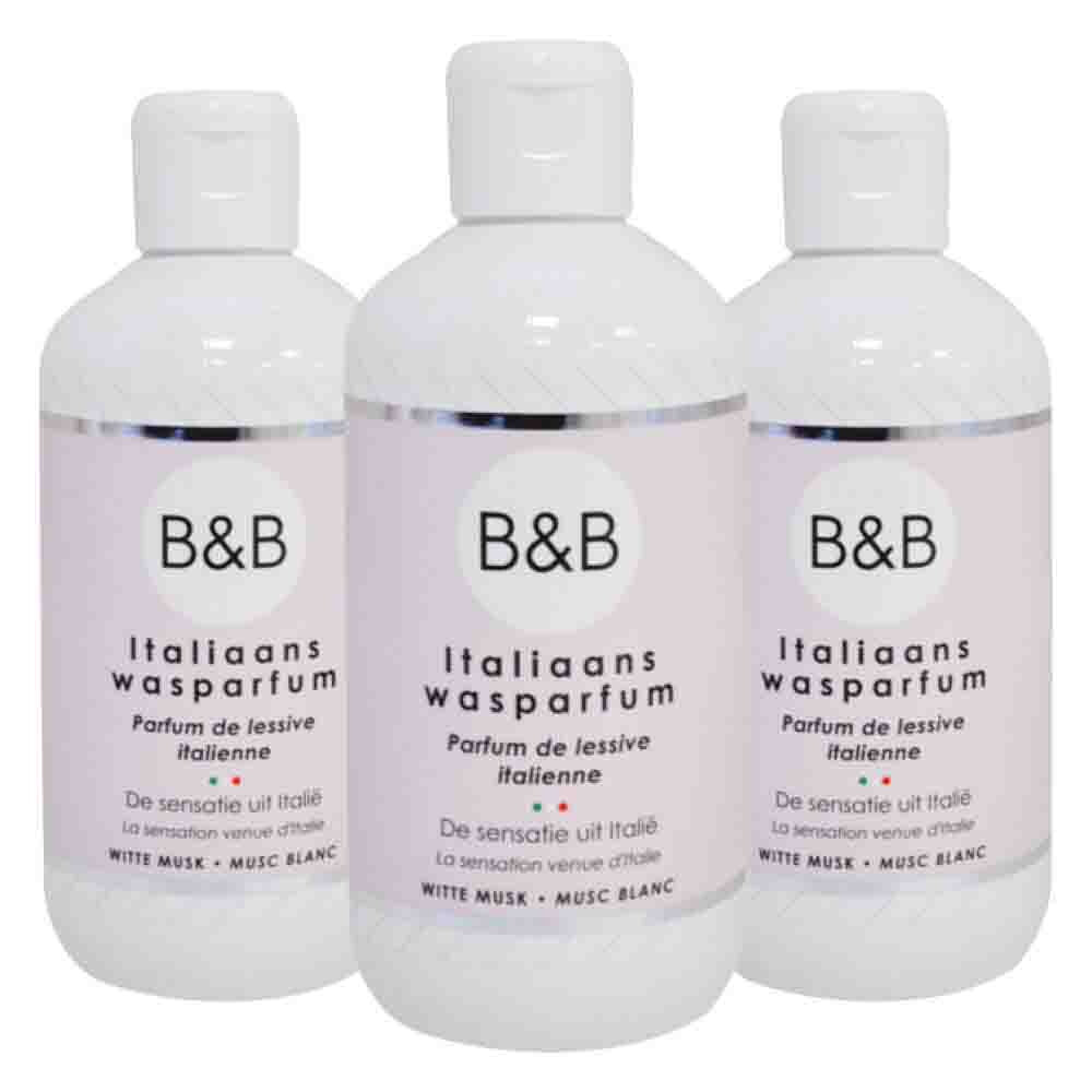 3x B&B Italiaanse Wasparfum Witte Musk 250 ml