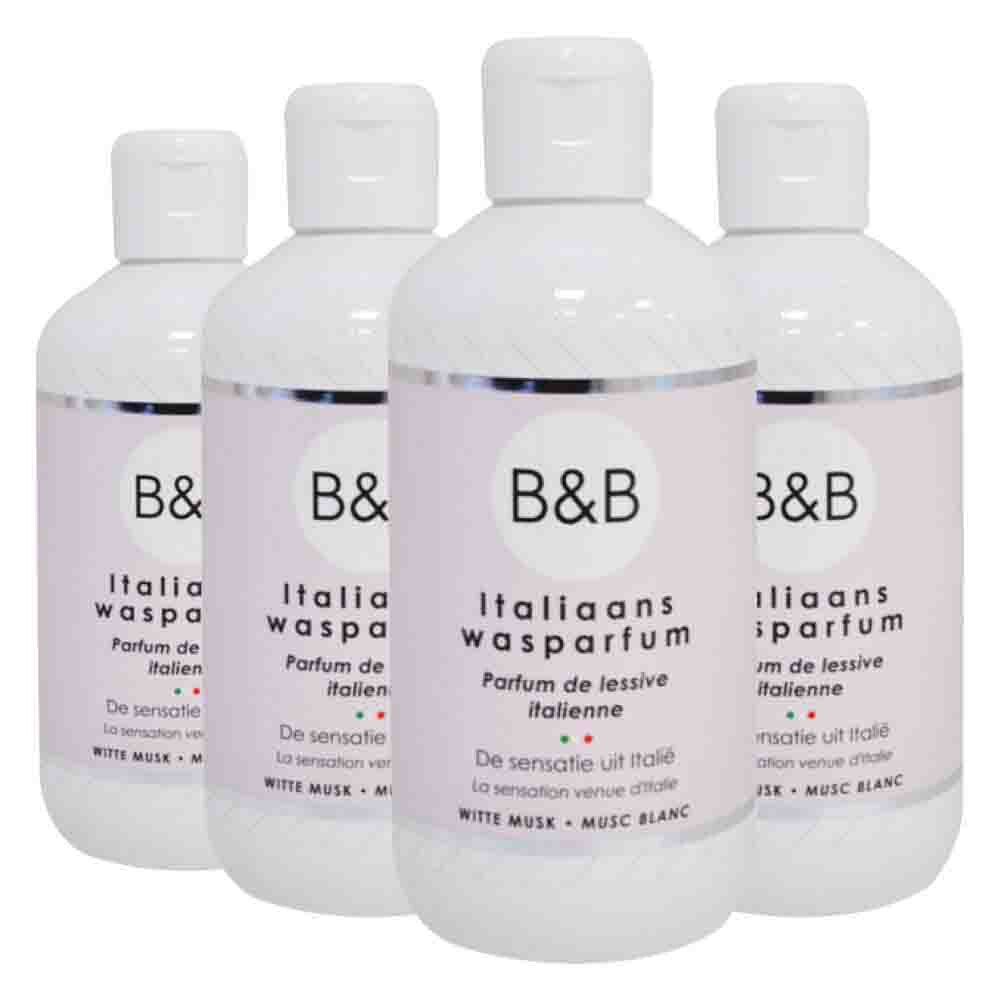 4x B&B Italiaanse Wasparfum Witte Musk 250 ml