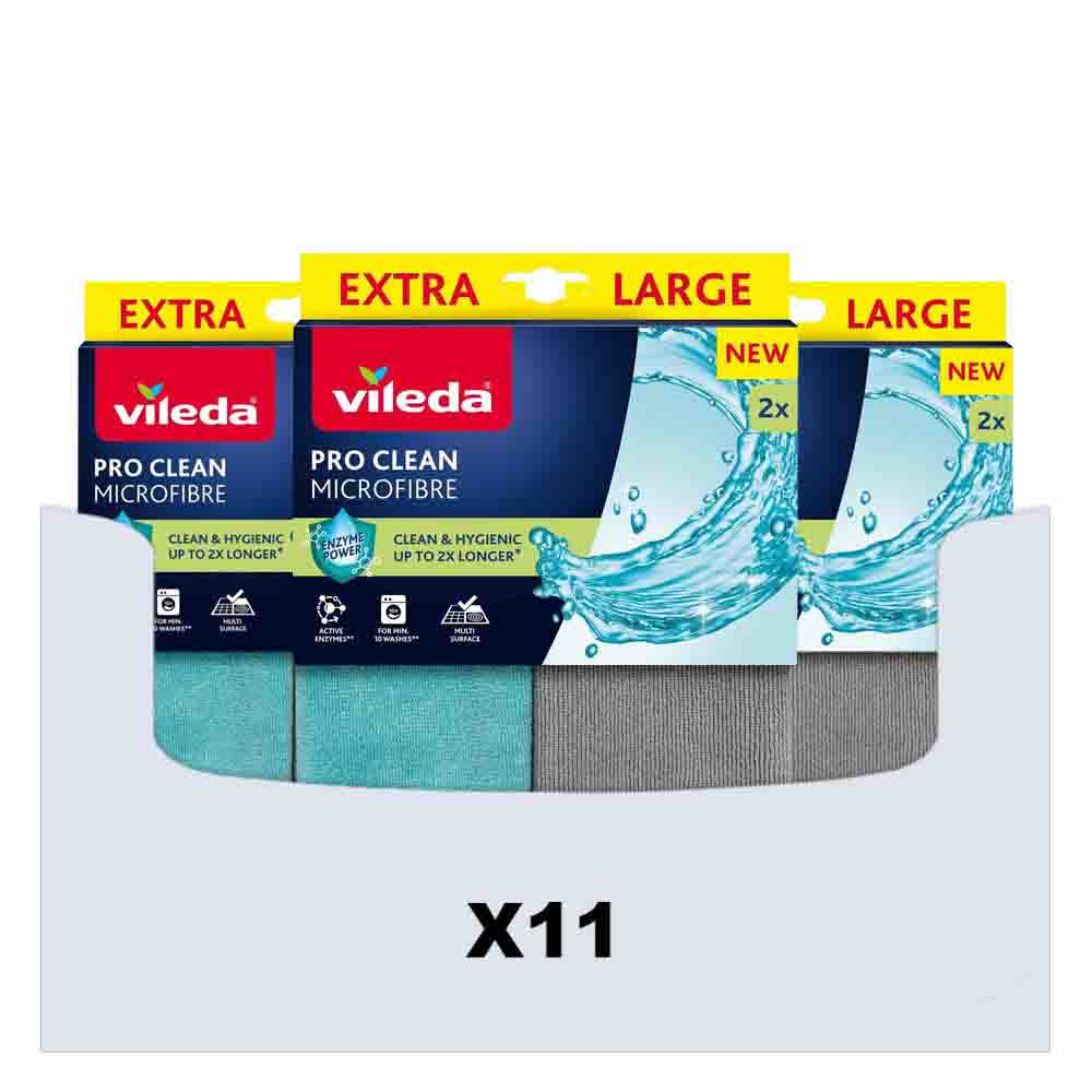 11x Vileda Microvezeldoek Pro Clean 2 stuks