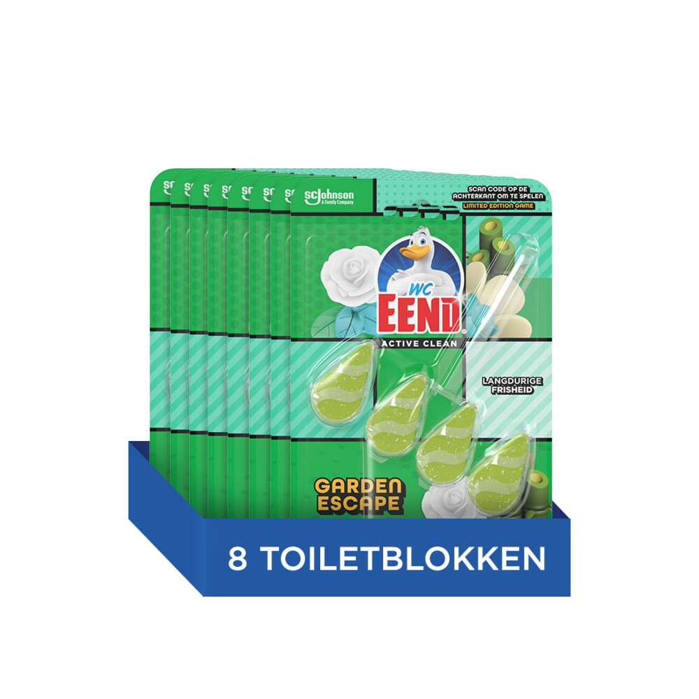 8x WC Eend Toiletblok Active Clean Garden Escape 38 gr
