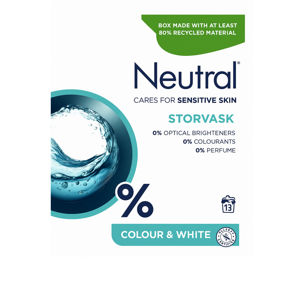 6x Neutral Waspoeder Kleur&Wit 13 Wasbeurten 1,105 kg