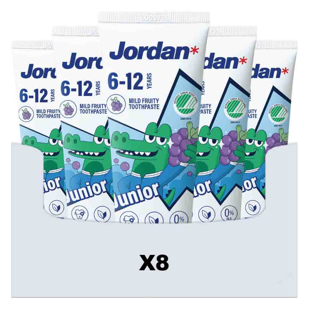 8x Jordan Tandpasta Junior 6-12 jaar 50 ml