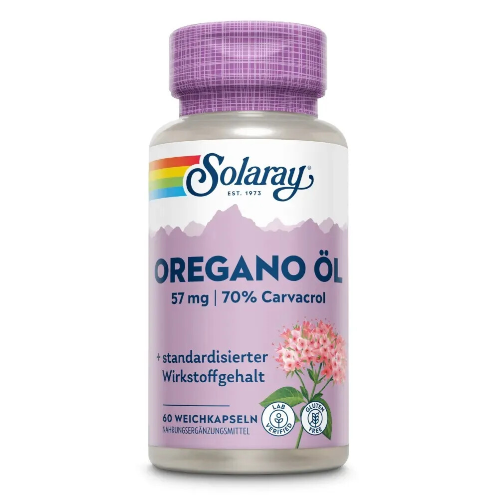 2x Solaray Oregano-olie 70% Carvacrol 60 softgels